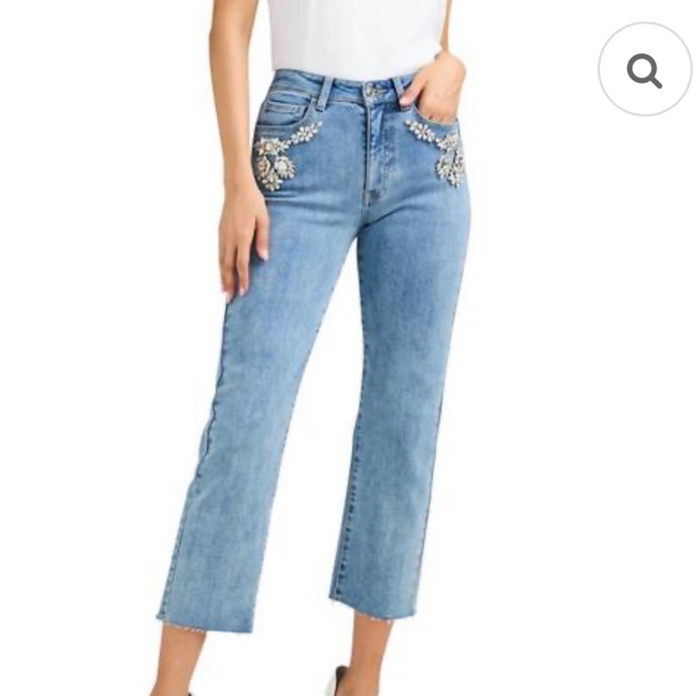 NWT GENERATION LOVE carolyn crystal embellished jeans bahama blue 29